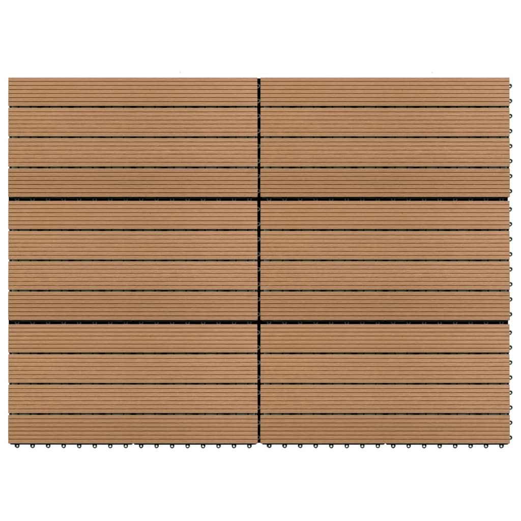 vidaXL Tuiles de Terrasse 6 Pcs WPC 60x30 cm 1,08 M2 Marron