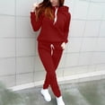 thumbnail image 2 of Timegard Womens 2 Piece Outfits Drawstring Hooded Long Sleeve Pullover Sweatshirt Cinch Bottom Sweatpants with Pockets Sets, 2 of 7