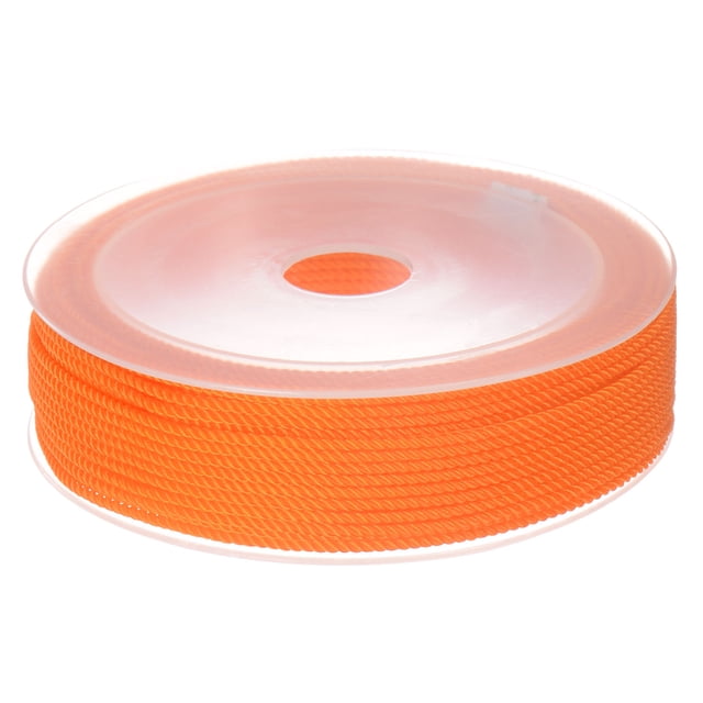 Unique Bargains Twisted Nylon Twine Thread Beading Cord 1.5mm 20M/65 Feet Extra Strong Braided Nylon String, Orange