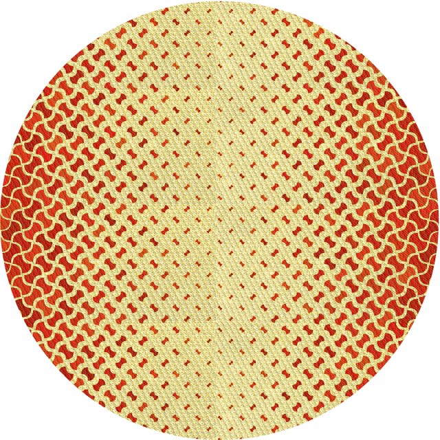 Ahgly Company Tapis d'Intérieur Ronds Transitionnels Lavables à la Machine Orange Rouge Orange, 3 Pieds Rond