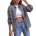thumbnail image 1 of LOVZFMLL Vestes pour Femmes Mode à Manches Longues Décontractée à Boutons Veste en Denim Ample avec Franges et Trous, 1 of 4