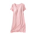 thumbnail image 1 of AherBiu Robes de Pyjama pour Femmes à Manches Courtes, Col Ras du Cou, Vêtements de Nuit Confortables, Chemises de Nuit avec Soutien-Gorge Intégré, 1 of 7