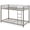 Silver, variant on Gymax Twin Over Twin Low Metal Bunk Bed with Ladder Guardrails for Teens Adults White