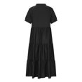 thumbnail image 4 of Robe Maxi pour Femmes Décontractée à Col Rond Robe à Manches Courtes Col Rabattu Femmes Unie Robe pour Femmes Longues Robes Robe à Manches Courtes en Liquidation, 4 of 4