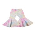 thumbnail image 2 of Girl‘s Autumn Tie Dye Print Ripped Bell Bottom Pants with Pockets, 2 of 9