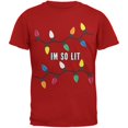 thumbnail image 1 of Christmas So Lit Red Adult T-Shirt, 1 of 1