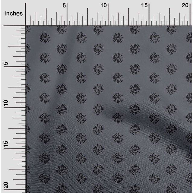 oneOone Cotton Poplin Fabric Floral Block Print Fabric By Yard 56 Inch Wide
