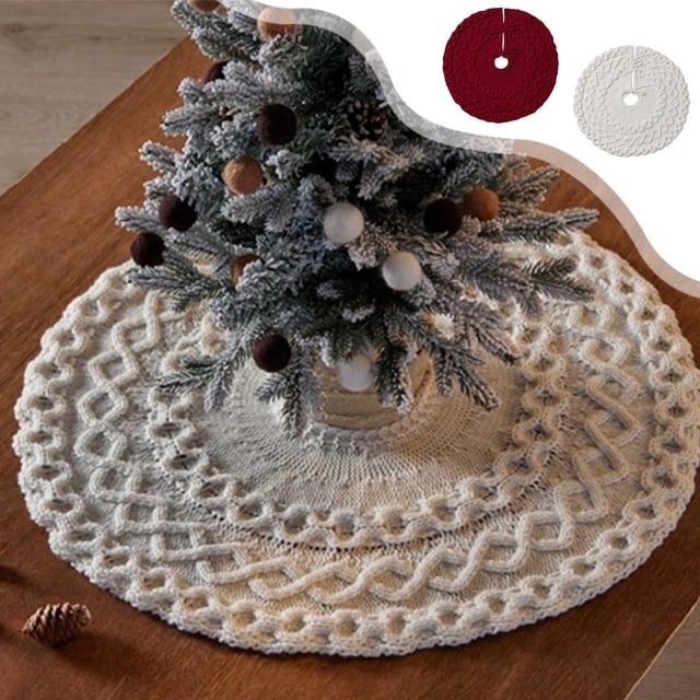 Wzzjkit Christmas Tree Skirt, Red and White Backgrond Snowflake Tree Skirt, Winter Xmas Tree Mat Decor for Home Party Holiday Decorations (Multiple Styles Available)