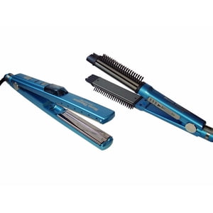 BaBylissPro 1.25" Ultrasonic Cool Mist Fer à cheveux plat & Céramique Nano Titanium lisseur de cheveux avec peigne styling (2 Boîte)