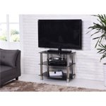 Four Verre de plateau TV Stand avec le Mont