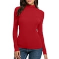 thumbnail image 1 of HKEJIAOI Chemises à Col Roulé à Manches Longues pour Femmes Tricot Tshirt Slim Fit Basic Tee, 1 of 4