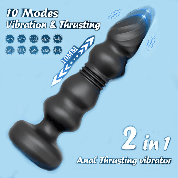 Tluda Thrusting Anal Vibrator, Prostate Massagers with 9 Vibration, Butt Plug Mens Vibrator with Remote Control, Anal Sex Toys for Man, Adult Sex Toys & Games