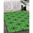 thumbnail image 3 of Ahgly Company Tapis Rond Lavable en Machine Intérieur Transitionnel Vert, 7 Pieds Rond, 3 of 7