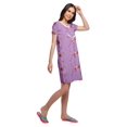 thumbnail image 4 of Moomaya Chemise de Nuit d'Allaitement à Col Rond pour Femmes, Imprimée, à Manches Courtes, 4 of 5