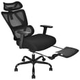 thumbnail image 1 of Ergonomic Mesh Office Desk Chair with Retractable Footrest, Adjutable Headrest & Armrest, High Back Comfy Reclining Chair Swivel Executive Computer Task Chair with Lumbar Support, 90°-120° Tilt, 1 of 10