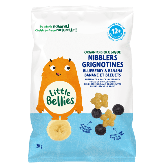 Little Bellies Biologique Banane Et Bleuets Grignotages 12+ Months, 20gr