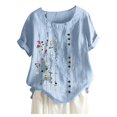 thumbnail image 1 of Kcodviy Femmes Décontracté Ample à Boutons Manches Longues Femmes Course Grande Taille Imprimé Bohème Col Rond Manches Longues Chemises pour Femmes Chemise Tanic Blouse Hauts, 1 of 4