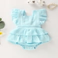 thumbnail image 3 of Newborn Infant Baby Girls Sleeveless Ruffle Romper Bodysuit Outfit Set, 3 of 4