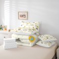 thumbnail image 4 of YST Modern Mid Century Geometric Comforter Set, Queen, 7-Piece, Retro Fifties Theme, Teal Orange, 4 of 4