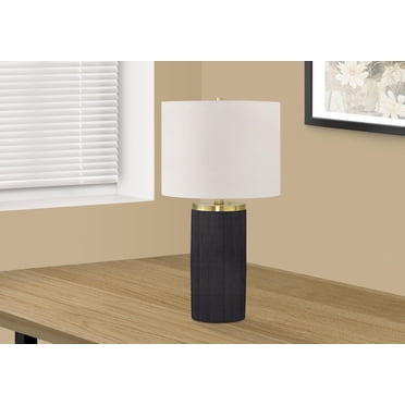 Monarch Specialties Lighting, 24"h, Table Lamp, Black Concrete, Ivory / Cream Shade, Modern