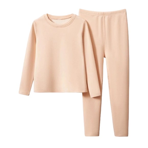 TBWNWG Girls Thermal Underwear Set Cozy Kids Base Layer Outfit for Comfortable Winter Sleepwear & Playwear for Girls,Size 4Years