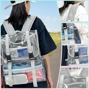 Wzzjkit Clear Backpack Transparent Backpack Beach Multi-functional Travel Bag Student School Bag for Sports Activities and Games in Concert Festival Saving