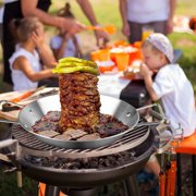 TASTAN Portable Charcoal Grill, Multi-Function Bbq Pot - Skewer Pan with Oil Bottle Brush | Versatile Outdoor Grill Plate | Perfect for Camping, Picnics & Backyard Parties, Bbq Charcoal Grill, Black