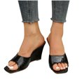 thumbnail image 4 of KIHOUT Summer Womens Sandals, New Sloping Heels for Ladies Casual Wearing Sandals, Retro Open Toe Slippers, 4 of 6
