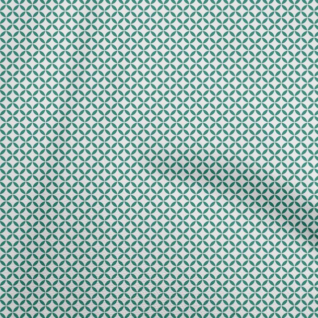 oneOone Rayon Teal Green Fabric Geometric Craft Projects Decor Fabric Printed By The Yard 56 Inch Wide