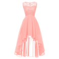 thumbnail image 1 of Pompotops Robe de Demoiselle d'Honneur Hi-Lo en Dentelle Florale pour Femme Sans Manches Robe Longue Formelle de Mariage, 1 of 8