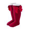 thumbnail image 1 of SUNSIOM Baby Girls Cotton Long Socks Solid Color Big Bow Knee High Stocking, 1 of 6