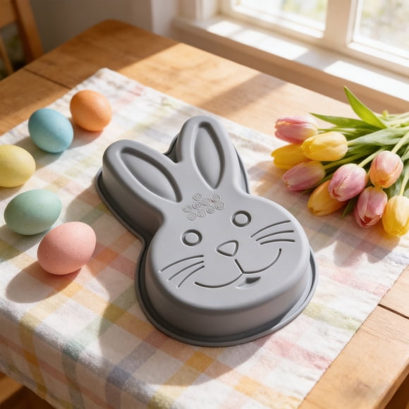 Fwttom Home Decor Bunny Cake Mould Baking Pan Easter Bunny Shaped Cake Pan Holiday Birthday Party Cake Baking Pans