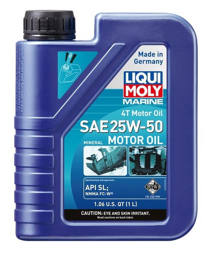 Liqui Moly Oil 22508 Marine 4T; SAE 25W-50; 1 Liter Bottle; Single