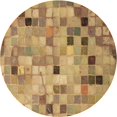 thumbnail image 1 of Ahgly Company Tapis d'Intérieur Ronds Transitionnels Orange Lavables à la Machine, 4 Pieds Rond, 1 of 7
