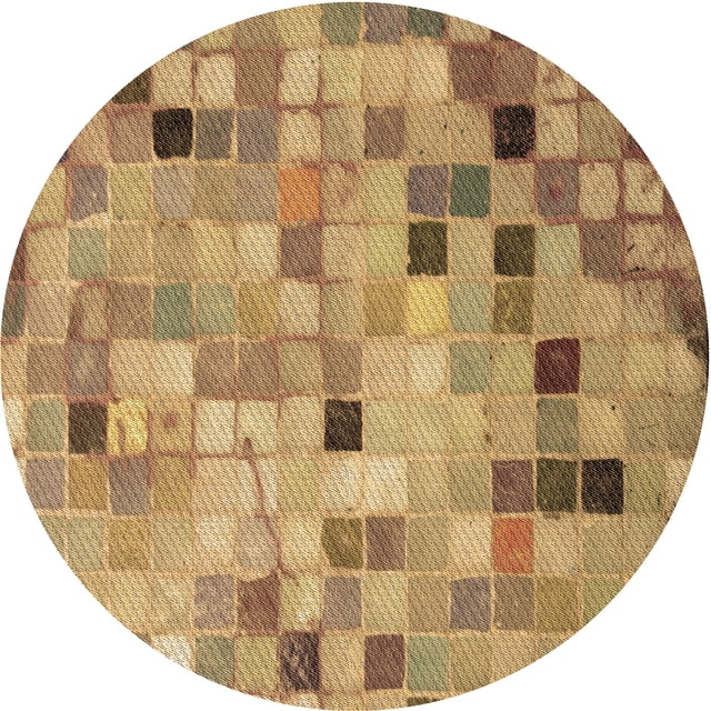 Ahgly Company Tapis d'Intérieur Ronds Transitionnels Orange Lavables à la Machine, 4 Pieds Rond
