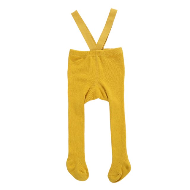 Breathable Baby Girls Solid Color High Waist Suspender Pantyhose