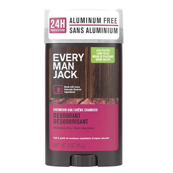 Every Man Jack Chêne Cramoisi - Déodorant pour hommes sans aluminium, d'origine naturelle 76g