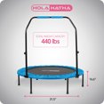 thumbnail image 3 of HolaHatha Mini-Trampoline Pliable avec Poignée Ajustable, 40 Pouces, Bleu, 3 of 10