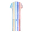 thumbnail image 3 of Rbaofujie Pyjama d'Été pour Femmes, T-Shirt à Col Rond à Imprimé Dégradé à Manches Courtes et Ensemble Pantalon, Tenue de Détente Pyjama avec Poches, Pyjama Mignon, 3 of 6