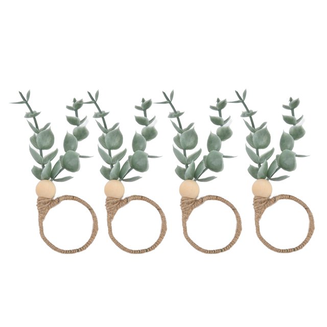Anneaux pour Serviettes à Fleurs, 4 Pcs Anneaux pour Serviettes Simples Porte-Serviettes Anneaux pour Serviettes Réponse Rapide
