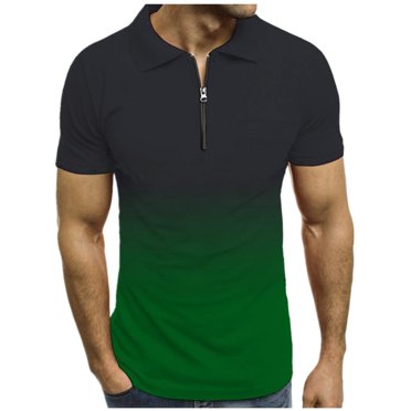 Ketyyh-chn99 Mens Polo Shirts Long Sleeve Classic Fit Mens Shirts 2024 High Low T Shirt Men Plus Size Blouse Tee Green,XL