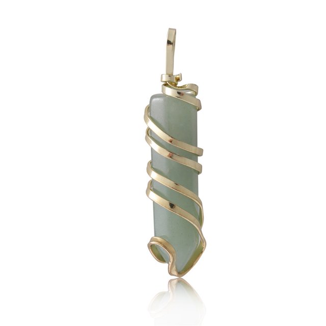 yingyy Wire Wrapped Charm Hanging Pendant Colorful Exquisite Crystal Crafting Necklace Keychains Earrings Accessories Green Aventurine 1Set