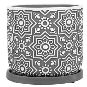 1 Set Flower Planting Pot Succulent Plant Pot Cement Flower Planter with Tray