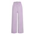 thumbnail image 4 of FNFYFH Clearance Women's Plus Size Linen Pants Elastic Waist Solid Color, 4 of 5