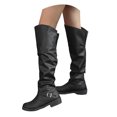thumbnail image 1 of Dakaela Women's Slouchy Knee High Boots Comfortable Round Toe Riding Combat Boots for Fall and Winter Wear, 1 of 8