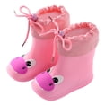thumbnail image 1 of NOKIO High-Traction PVC Rain Boots for Kids Reinforced Toe Guard Classic Cartoon Graphics 𝗪aterproof Durable Rubber Construction Toddler All-Weather Shoes, 1 of 4