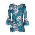 thumbnail image 5 of Blouses pour Femmes, T-shirt Imprimé Mode Manches 3/4 Blouse Col en V Hauts Décontractés, 5 of 5