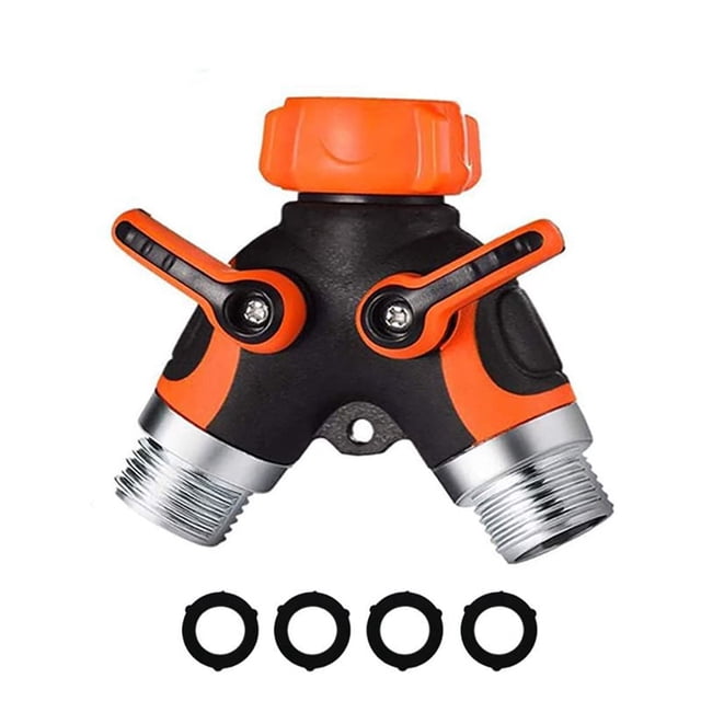 Two Way Heavy Duty Garden Hose Splitter - All Metal