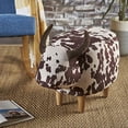 thumbnail image 2 of Christopher Knight Home Bessie Patterned Velvet Cow Ottoman, Brown Milk Cow / Natural, 2 of 2