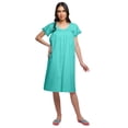thumbnail image 1 of Moomaya Chemise de Nuit Femme Longueur Genou en Coton à Manches Courtes Robe de Nuit Unie, 1 of 5